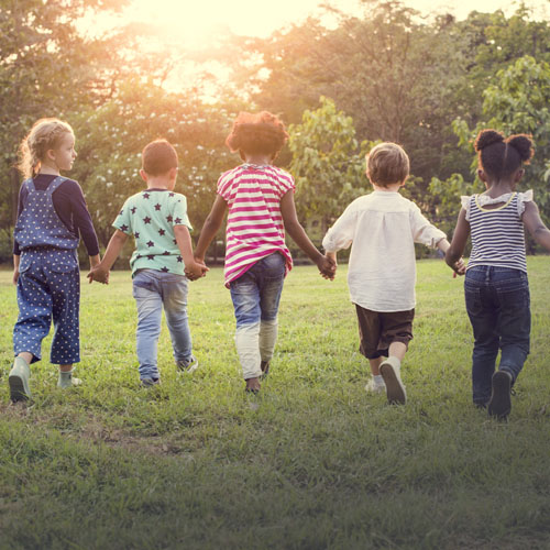 Group of Children are in a Field Trips